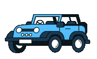 Driving Road Trip Sticker by Mat Voyce