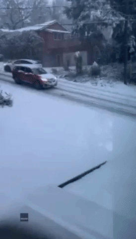'He's Not Gonna Make It': Car Slides Down Snowy Hill in Portland