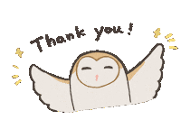 Yoritsukikawa thank you thankyou owl barn owl Sticker