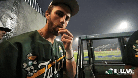 College Sports Eating GIF by GreenWave