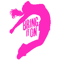 bring it on pink Sticker by Broadway.com
