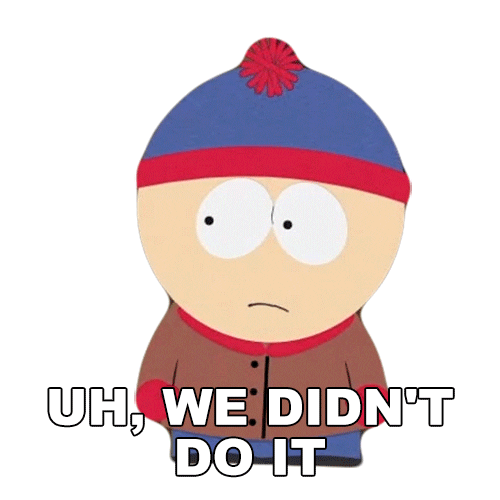 Stan Marsh Did Not Do It Sticker by South Park