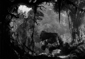 king kong gorilla vs t.rex vs pterodactyl GIF by Maudit