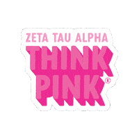 Think Pink Zeta Sticker by ztafraternity