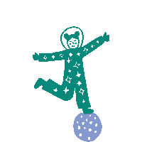 Rocketship Spacewoman Sticker by ergoPouch