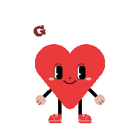 gladrags love heart retro gladrags Sticker