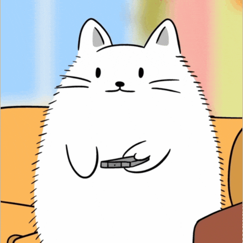 White Cat Popcorn GIF by MESA My Emotional Support Animal
