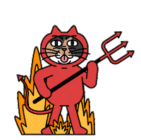 Cat Fire Sticker
