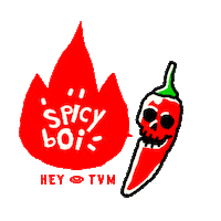 Burning Hot Sauce Sticker by HeyTVM