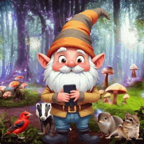Cute Gnome Taking A Selfie GIF