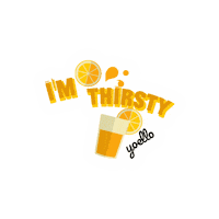 yoello_pay orange thirsty orange juice im thirsty Sticker