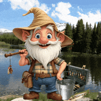 Gone Fishing Gnome GIF