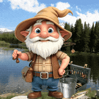 Gone Fishing Gnome GIF
