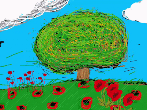 iracemaarts giphyattribution flowers sky tree GIF