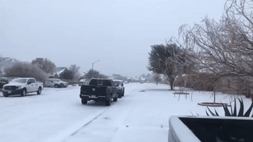 Snow Coats Odessa Neighborhood as Winter Storm Hits Texas