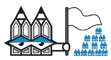 White Flag I Give Up Sticker by Stamatia Alexaki