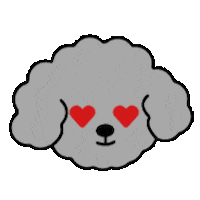 Heart Poodle Sticker