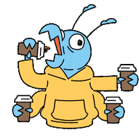 Tired Coffee Break Sticker by Holler Studios