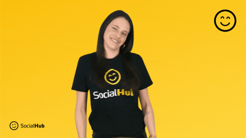 SocialHub giphyupload happy smile yellow GIF