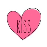 heart kiss Sticker by Yeah Bunny