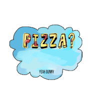 pizza text Sticker by Yeah Bunny