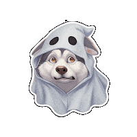 Ghost Dog Halloween Sticker by VOKI Games