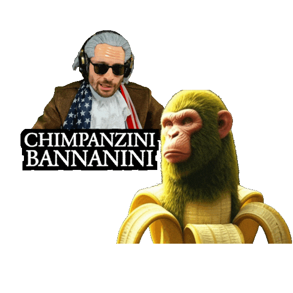 Chimp Monkey Banana Sticker