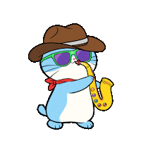 Playing Music Cat Sticker by Silly Kitties