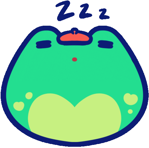 Tired Frog Sticker