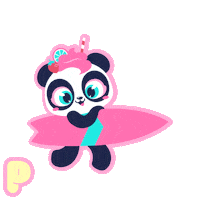 Surf Panda Sticker by Puket