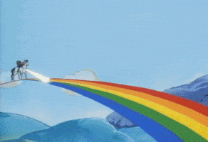 flying rainbow brite GIF