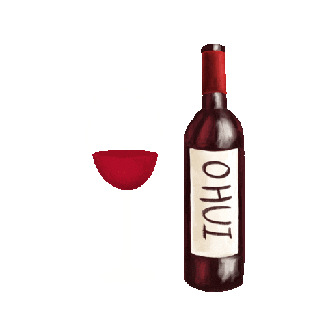 Red Wine Sticker by ohui.official