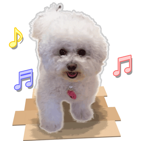 xatsuko_olivex happy dog bichon ビション Sticker