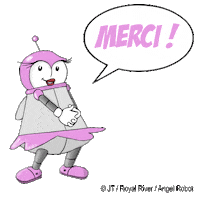 RoyalRiverMusik heart pink thanks robot Sticker
