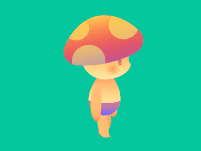 walk mushroom GIF by Jenny Yu