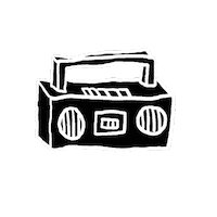 Supergunz dance boombox dou stay happy Sticker