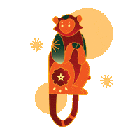Chinese New Year Monkey Sticker by EnVi Media