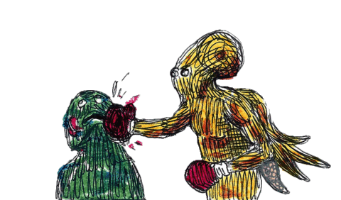 Coral Reef Fight Sticker by Jimmy Arca