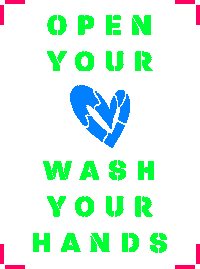 Wash Hands Love Sticker