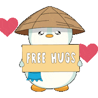 Love You Hug Sticker by Pudgy Penguins