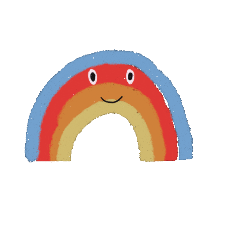 papertoothtiger happy smile rainbow face Sticker