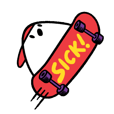 khalidkomics giphyupload skate sick radical Sticker