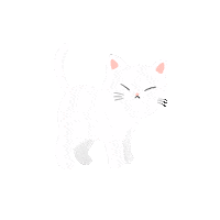 White Cat Sticker