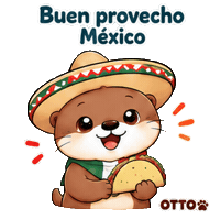 Mexico Tacos Sticker by Otto the Otter by GleeSpace