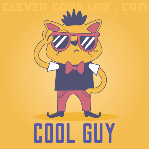 Cool Cat Flirting GIF by CleverCodeLab