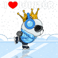 Freezing Ice Skating Sticker by PandaPals