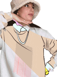 rivkirabinowitz fashion cartoon confused style Sticker