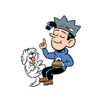 Vincredible23 dog look point comics Sticker