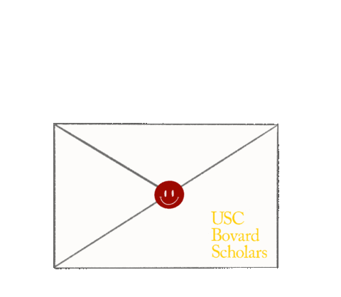 uscbovardscholars giphyupload letter usc acceptance Sticker