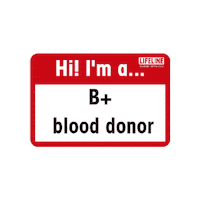B Blood Donor Sticker by Lifeline Blood Services